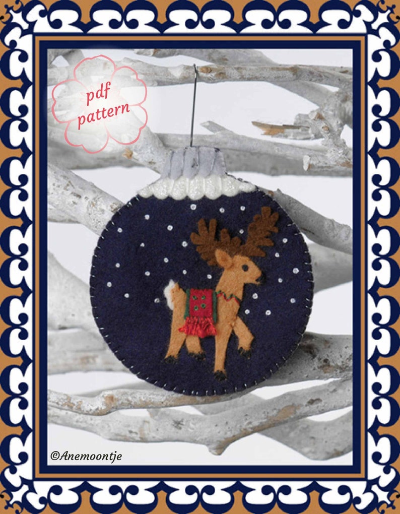 PDF pattern Christmas ornament Reindeer image 2