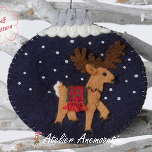 PDF pattern Christmas ornament Reindeer image 1