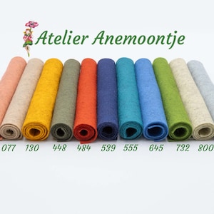 May include: Ten rolls of felt in various colors, including peach, beige, yellow, green, orange, red, blue, teal, light blue, and gray. The felt rolls are labeled with numbers: 018, 077, 130, 448, 484, 539, 555, 645, 732, 800, and 801.