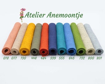 May include: Ten rolls of felt in various colors, including peach, beige, yellow, green, orange, red, blue, teal, light blue, and gray. The felt rolls are labeled with numbers: 018, 077, 130, 448, 484, 539, 555, 645, 732, 800, and 801.