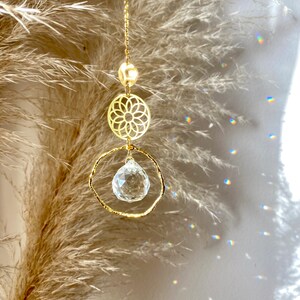 Crystal suncatcher, car charm, rear view mirror charm, boho room decor, window charm, hanging decor, prism Crystal decor, rainbow maker
