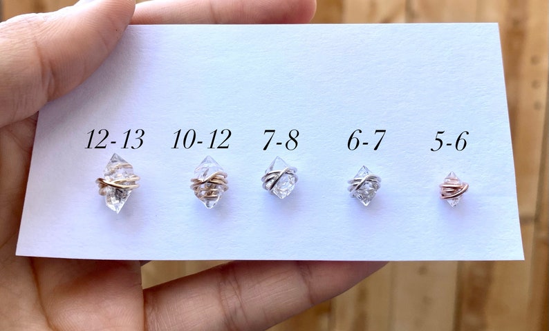 Clear Crystal earrings, Herkimer Diamond earrings, April Birthstone jewelry, Diamond stud earrings, raw crystal, raw diamond, dainty studs image 10