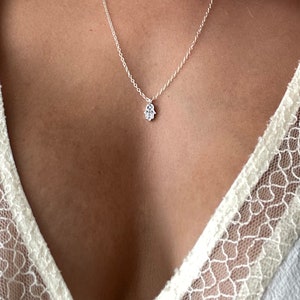 Hamsa hand necklace, crystal necklace, protection necklace, dainty necklace, hand of Fatima, evil eye necklace, sterling silver, Gold filled