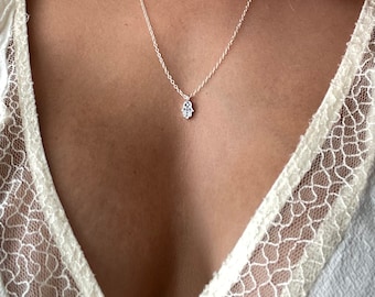 Hamsa hand necklace, crystal necklace, protection necklace, dainty necklace, hand of Fatima, evil eye necklace, sterling silver, Gold filled