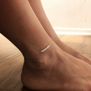 Fresh Water Pearl Anklets Dainty Pearl Anklets Simple Pearl Anklets Gold Filled Pearl Anklets June Birthstone Anklets Boho Beach Anklets