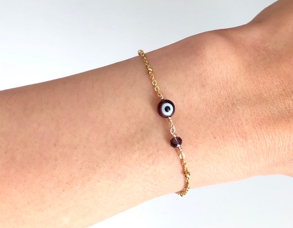 Dainty evil eye bracelet outlet