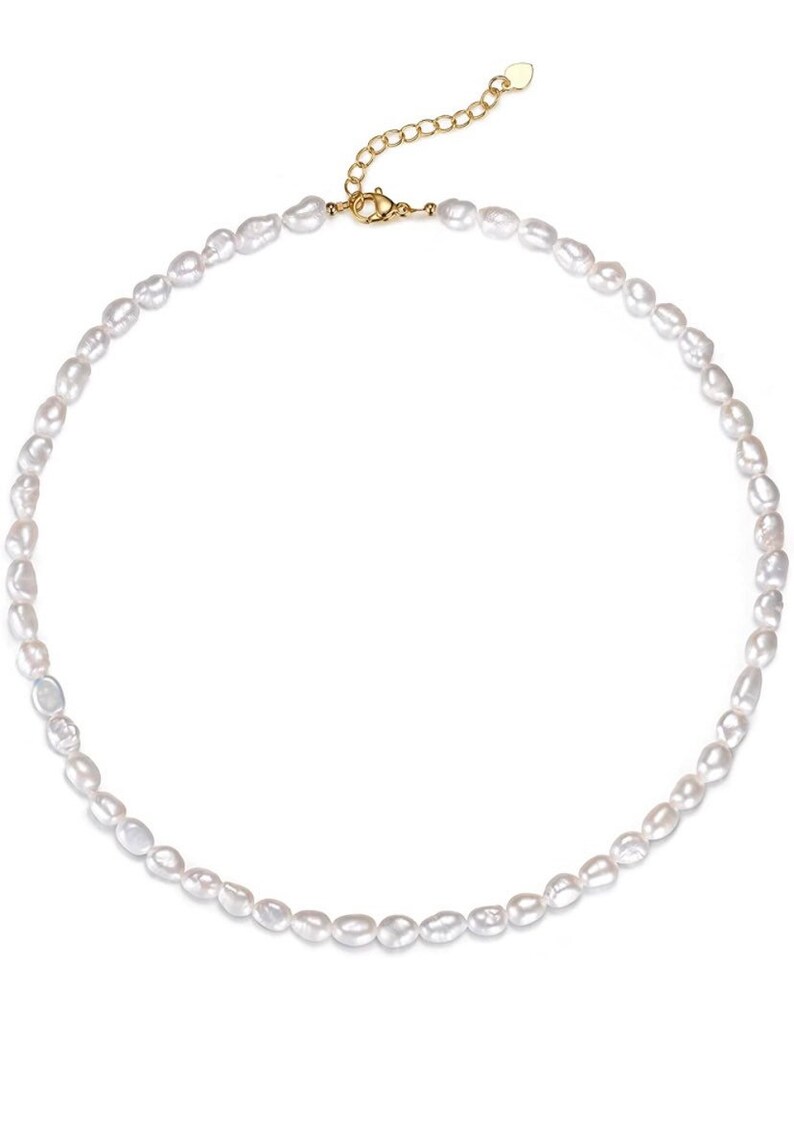 Tiny Pearl Necklace White Pearl Necklace Freshwater Pearls Etsy