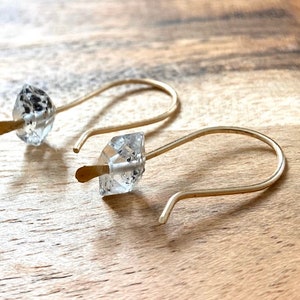 Herkimer Diamond Earrings, Tiny Diamond Earrings, Raw Diamond earrings, ear threaders, ear jackets, Raw stone earrings, herkimer jewelry