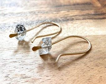Herkimer Diamond Earrings, Tiny Diamond Earrings, Raw Diamond earrings, ear threaders, ear jackets, Raw stone earrings, herkimer jewelry