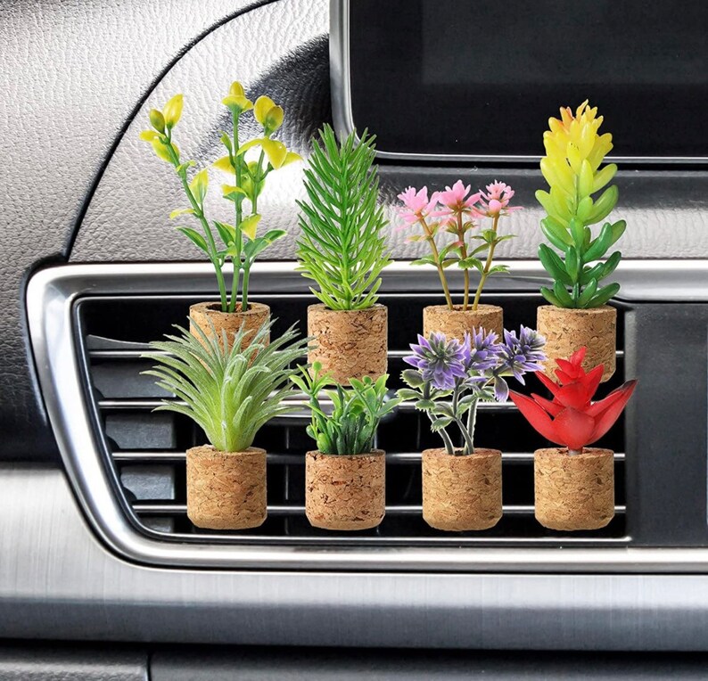 Car Air Freshener Plant Clip on Car Accessories Essential Etsy