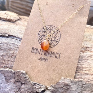 Tiny Carnelian Necklace, empowerment necklace,Sacral Chakra necklace, small carnelian, dainty gold necklace, orange carnelian, tiny gemstone
