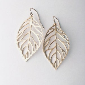 Gold Leaf Earrings, Silver Leaf Earrings, Minimalist Earrings, Dainty Leaf Earrings, Simple leaf earrings, filigree leaf, gift for her