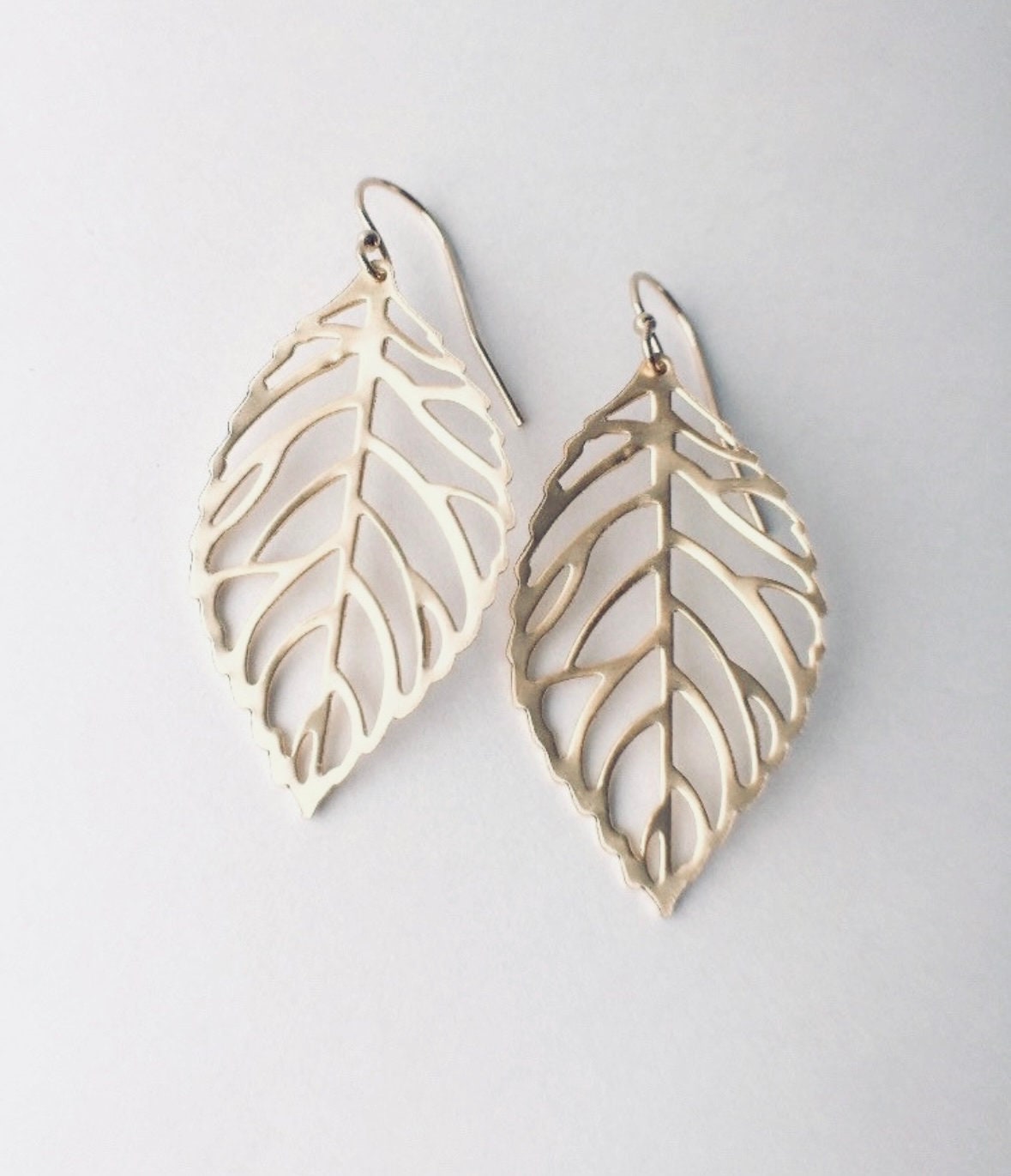 Orecchini A Cerchio E A Perno In Argento Sterling 925, Foglia, Da Donna – Nuovi Con Etichette