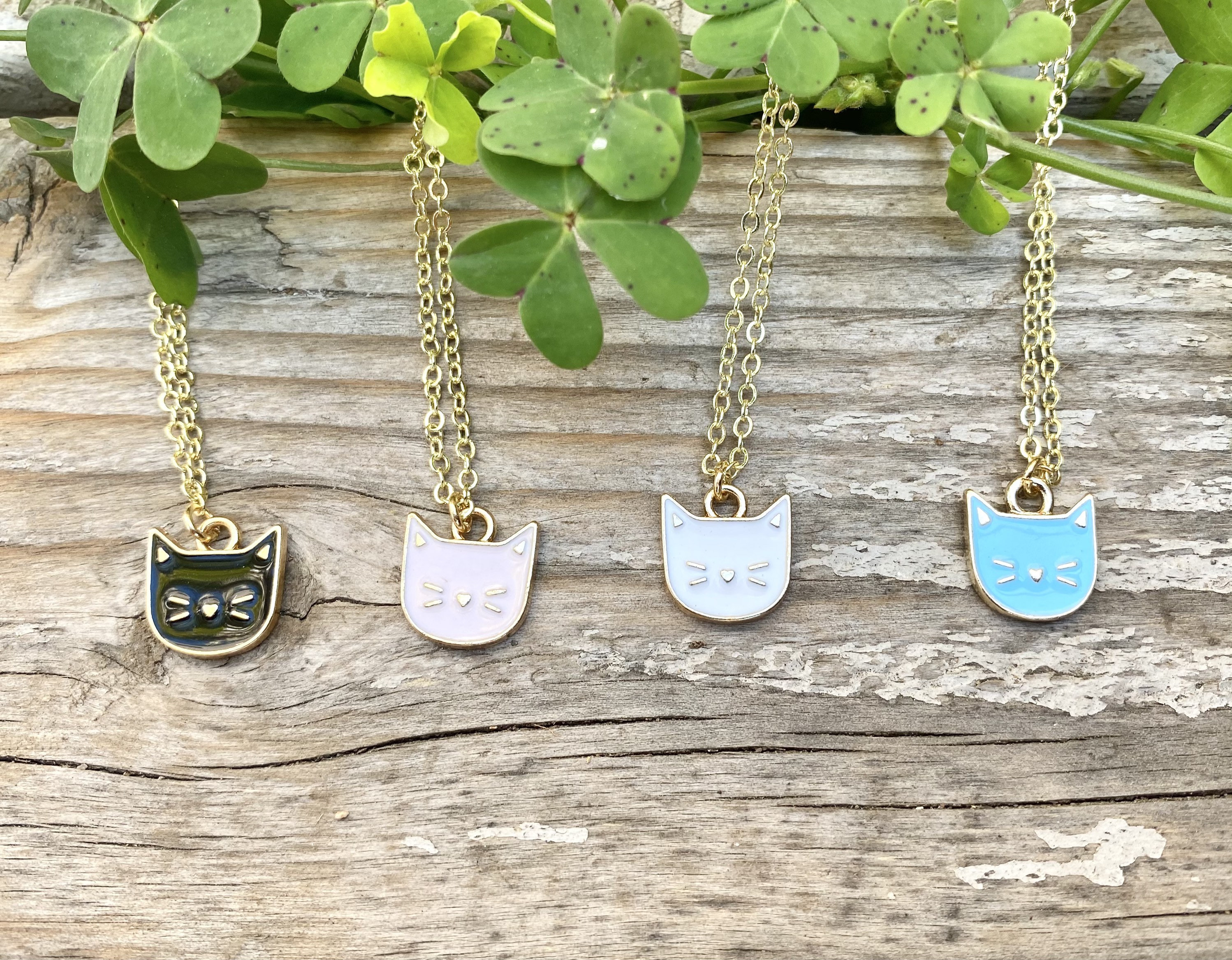 Cat Necklace Black Cat Necklace Cat Charm Necklace Cat Etsy