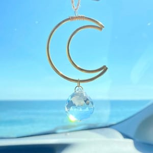 Birthstone suncatcher, Moon sun catcher, crystal suncatcher, prism Crystal, rainbow maker, car charm,boho decoration, window hanging decor