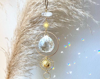 Crystal suncatcher, prism crystal, sun light catcher, crystal mobile, rainbow maker, car charm, hanging window decoration, boho home decor