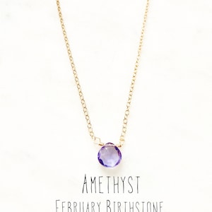 Tiny Amethyst Necklace, purple crystal necklace, February Birthstone necklace, Amethyst choker necklace, dainty layering necklace