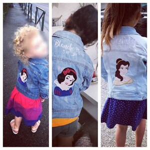 Anpassbare Jeansjacke für Kinder bestickt und individuell angepasst