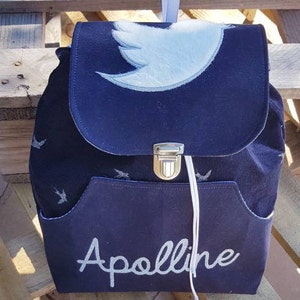 Sac à dos "birdy" pour enfant brodé et personnalisable
