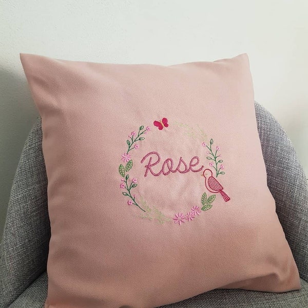 Housse de coussin personnalisable Couronne de Fleurs