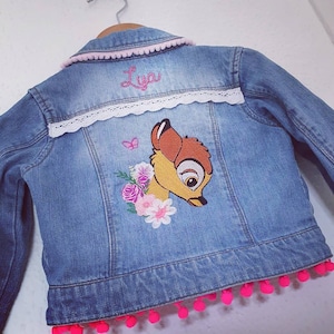 Anpassbare Kinder-Jeansjacke bestickte Disney-Figur (oder andere)