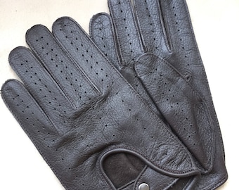 Guanti da guida in pelle di daino da uomo, stile elegante, guanti da guida, regalo in pelle italiana, cuciti manualmente, articoli in pelle, regalo di Natale