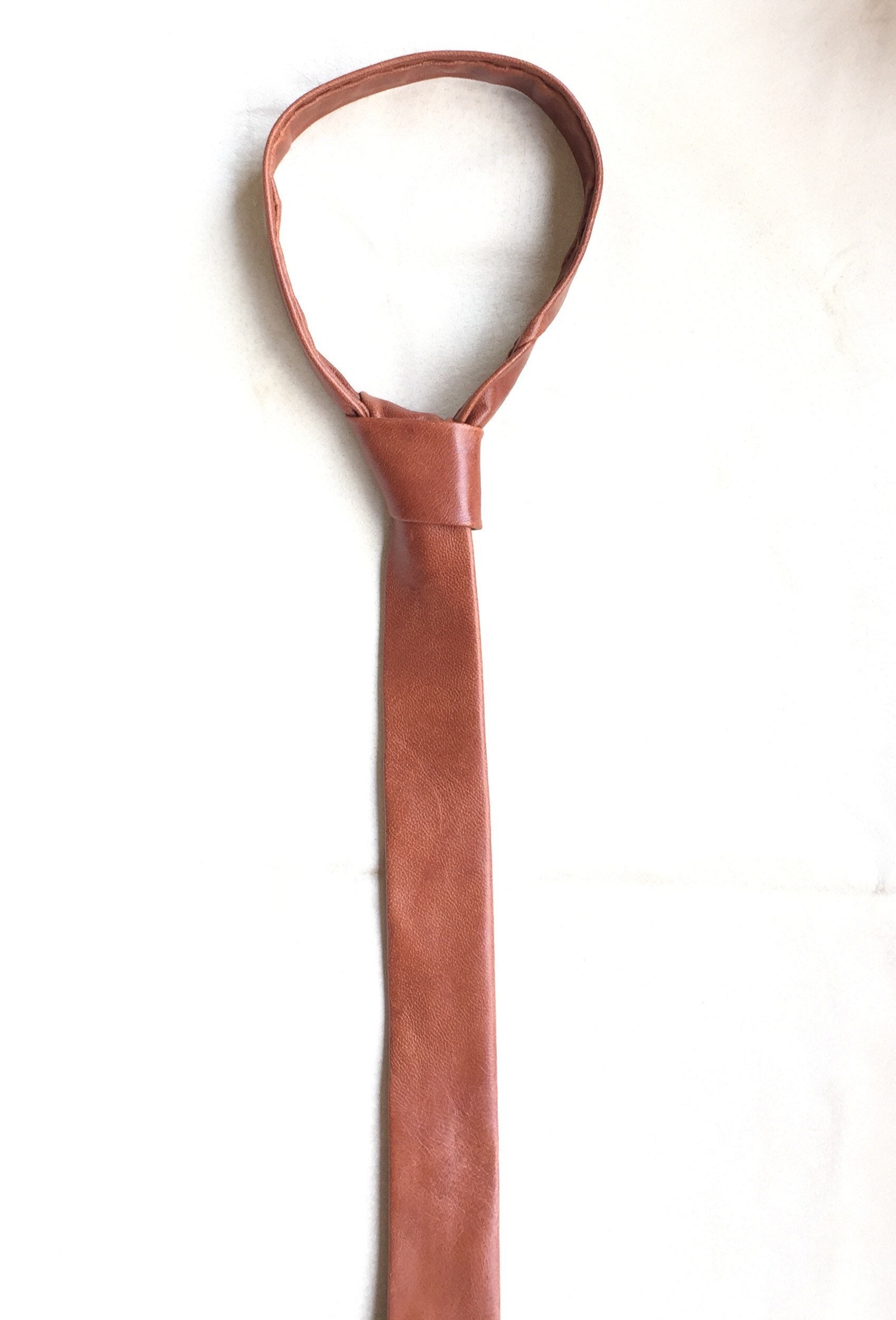 thin leather tie
