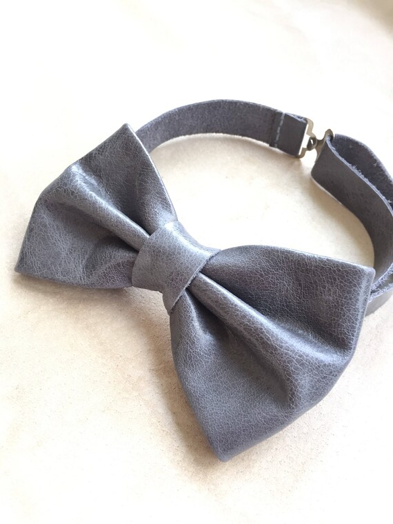 Men S Bowtie Leather Bow Ties Suit Accessory Formal Etsy
