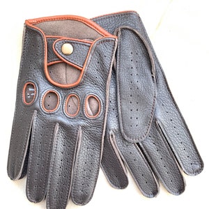Men&#39;s Driving leather gloves/deerskin leather gloves/elegant style/driving gloves/gift for him/ brown color / deerskin gloves/driver gloves