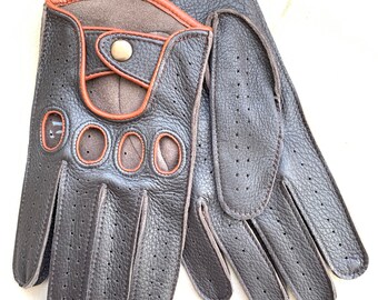 Guanti da guida in pelle da uomo/guanti in pelle di daino/stile elegante/guanti da guida/regalo per lui/colore marrone/guanti in pelle di daino/guanti da guidatore