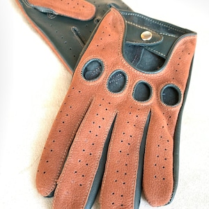 Men’s driving gloves/ elegant style/ driving gloves/ gift for him/ green gloves/ nubuck and napa / driving gloves