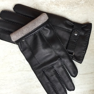 Men&#39;s winter gloves/ chasmere lining/elegant style/ warm gloves/ italian nappa leather/ gift for him/ driving gloves/ gift/leather gloves