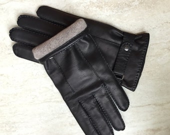 Guanti Guida In Vera Pelle D'agnello Patinata – Damco – Nero, Taglia 6.5 (Small)
