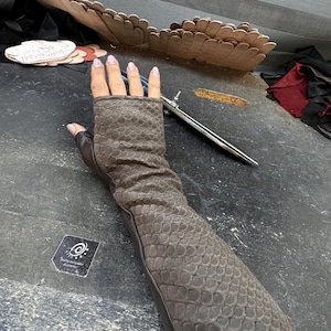 Fingerless Mittens Long Leather gloves /  gloves / leather gloves / Gloves for her / Ladies long mittens gloves /Fashion gloves/ Arm wears