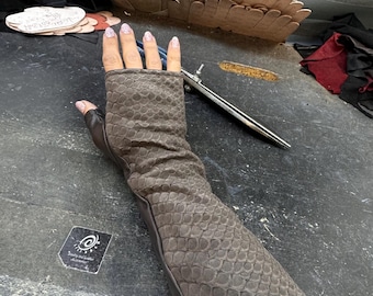 Fingerless Mittens Long Leather gloves /  gloves / leather gloves / Gloves for her / Ladies long mittens gloves /Fashion gloves/ Arm wears