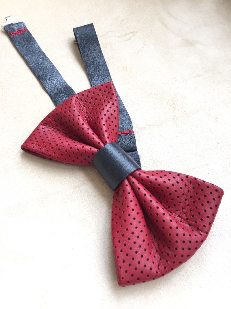 Red Bowtie/ Wedding/ Bowties/ Formal/casual Wear/ Leather Bow - Etsy