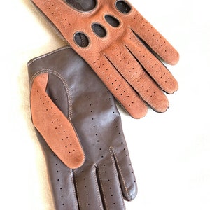 Men’s driving gloves/ elegant style/ driving gloves/ gift for him/ brown gloves/ nubuck and napa / driving gloves