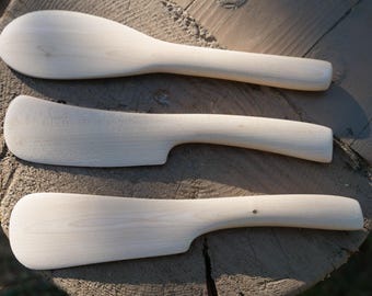 Hand carved Alderwood spread knives set