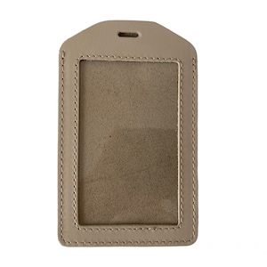 Ivoor kleur Lederen badge houder, ID badge houder, Lederen ID houder, ID kaart houder, Lederen ID badge houder, Horizontale ID badge houder