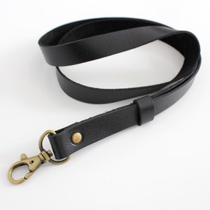 Cordão personalizado, cordão de couro preto, chaveiro de pescoço, porta-crachá de identificação, cordão para homens