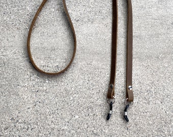 Brown Leather Eyeglass Chain 5mm Eyeglass Cord Eyeglass Necklace Chain for Glasses Mens Glasses Lanyard Sunglasses leather lanyard
