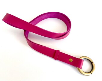 Women's ID Badge Holder Pink Lanyard Necklace Key Lanyard Teacher Gift Student Personalized Lanyard Badge Holder Leather Strap