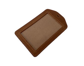 Badge holder Chocolate milk color. id holder. name card holder. ID Pass Holder, Anniversary Gift