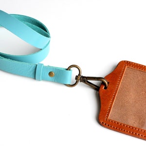 Premium quality leather lanyard with ID badge holder, leather lanyard and id holder