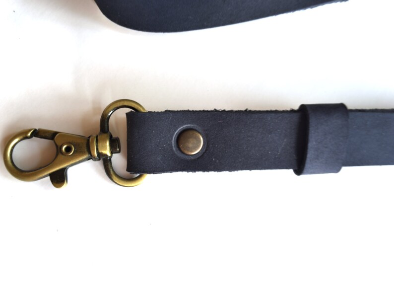 Navy blue leather lanyard mens keychain lanyard for keys Etsy