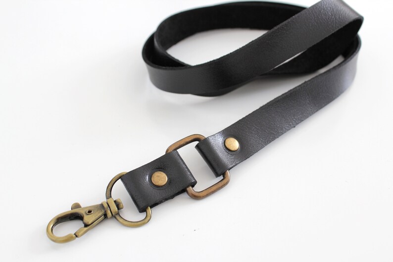 Black Leather Neck Strap Neck Lanyard Leather Lanyard Black Etsy