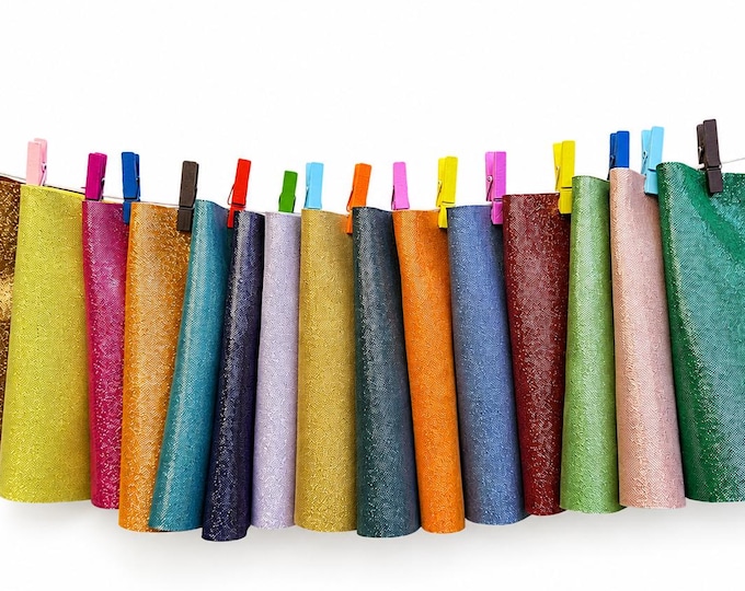 Iridescent Textured Leather Scraps, Pearlescent Metallic Offcuts, Colorful Shimmer Leather Pieces 6x5" / 15x12 cm RT93/B