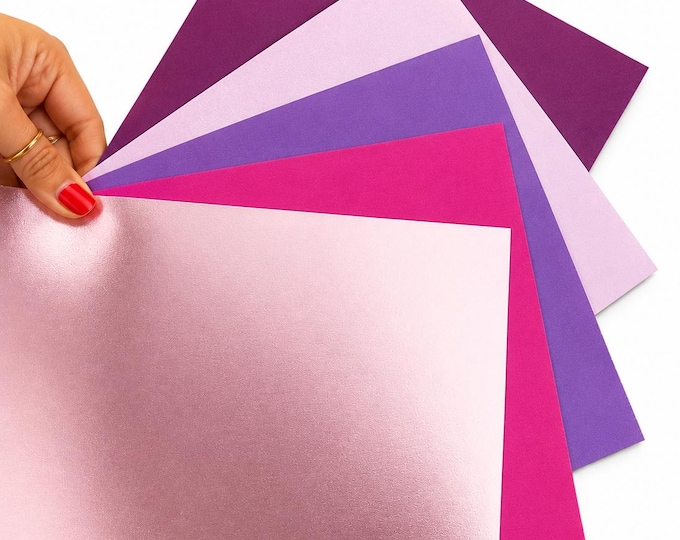 Pink and Purple Leather Scraps, Lilac Fuchsia Offcuts, Color Coordinated Leather Pieces for Crafts 10x8" / 25x20 cm  RT255