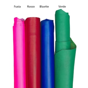 Pelle liscia fuxia, bluette, verde, rosso scuro, pellame di NAPPA morbida tinta unita per artigianato B17278-TU  La Garzarara