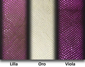 REPTILE embossed metallic leather skin, lilac gold purple snake printed goatskin, soft bright hide B16641-ST La Garzarara